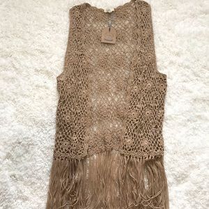 BROWN FRINGE VEST